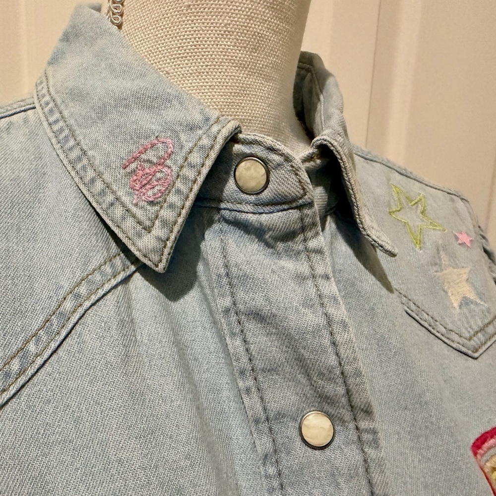 Wrangler Barbie Embroidered Denim Shirt - Picture 4 of 9